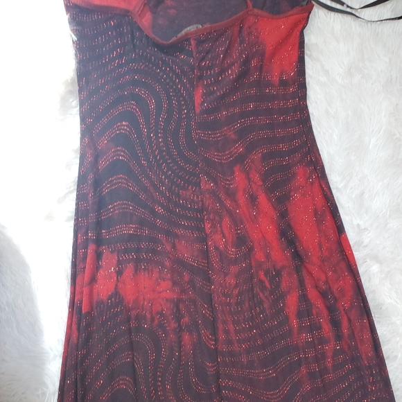 RAMPAGE Y2K RED & BLACK SPARKLY HI/LOW EVENING DRESS! - Picture 16 of 16